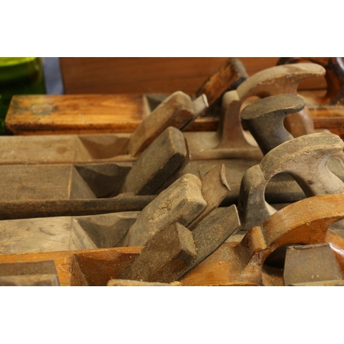 46 - Eleven wooden plough planes.  (11)