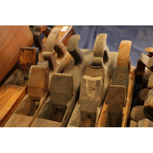 46 - Eleven wooden plough planes.  (11)