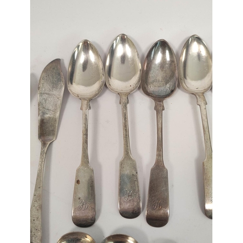 109 - Quantity of silver flatware, mostly 19th century, 330g.