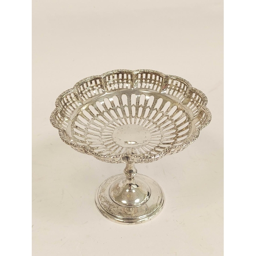 68 - Silver pierced sweetmeat tazza, on slender foot, by Mappin & Webb, Birmingham 1913, 110g.