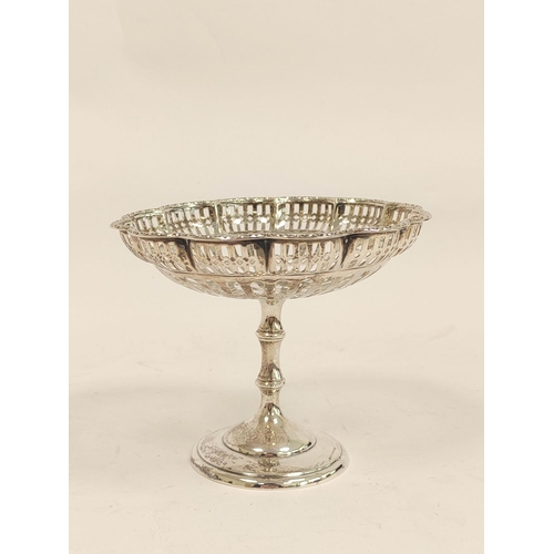 68 - Silver pierced sweetmeat tazza, on slender foot, by Mappin & Webb, Birmingham 1913, 110g.