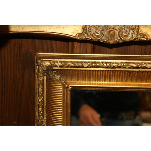 350 - Antique gilt framed wall mirror, 56 x 44cm.