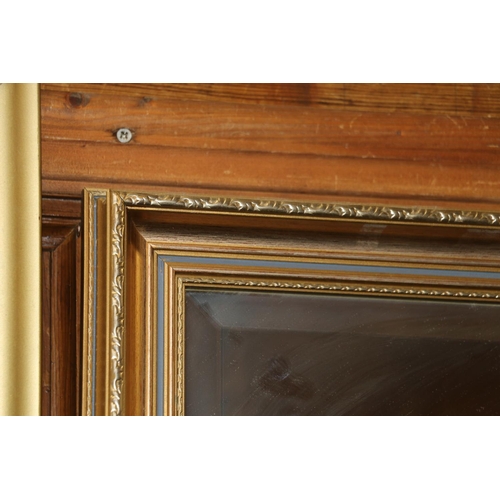 352 - Rectangular gilt framed bevel edge wall mirror, 67 x 97cm.