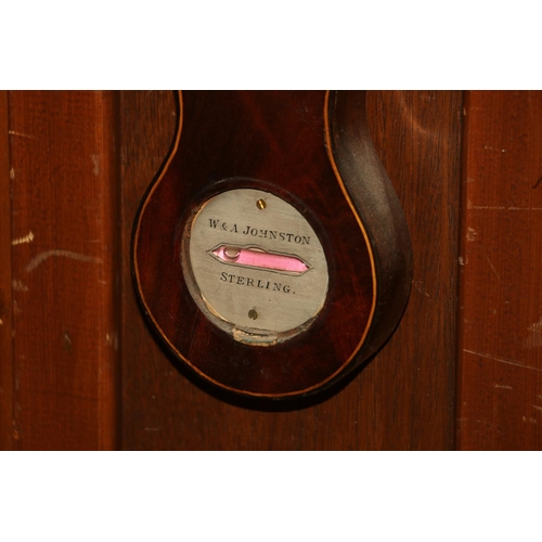 353 - W & A Johnstone of Stirling antique mahogany banjo wall barometer, 98cm high.