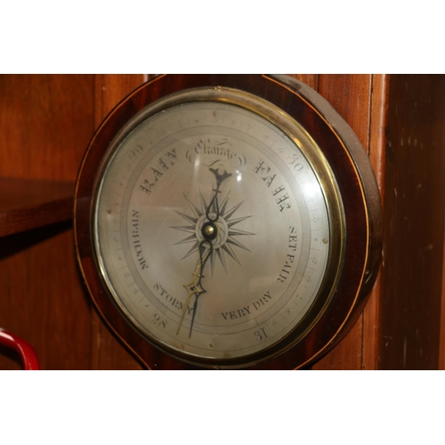 353 - W & A Johnstone of Stirling antique mahogany banjo wall barometer, 98cm high.