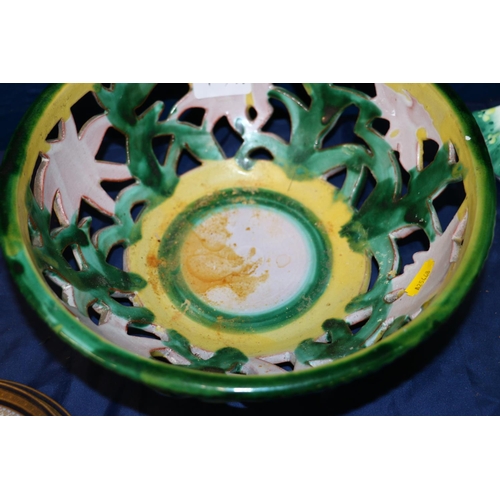 103A - Austrian reticulated studio pottery bowl.