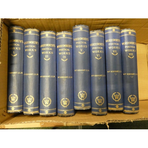 140 - WORDSWORTH WILLIAM.  The Poetical Works, ed. by William Knight. 8 vols. Frontis. Orig. blu... 