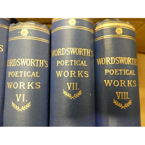 140 - WORDSWORTH WILLIAM.  The Poetical Works, ed. by William Knight. 8 vols. Frontis. Orig. blu... 