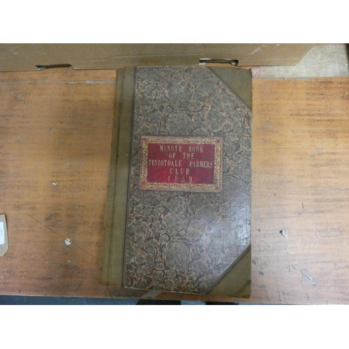 169 - TEVIOTDALE FARMERS CLUB.  Minute Book. Detailed manuscript with press cuttings pasted in. ... 