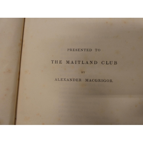 192 - MAITLAND CLUB.  Reports on the State of Certain Parishes in Scotland. Quarto. Rebacked brds., i... 