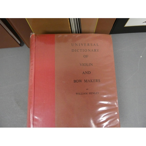 222 - HENLEY WILLIAM.  Universal Dictionary of Violin & Bow Makers. 5 vols. in one. Orig. cl... 