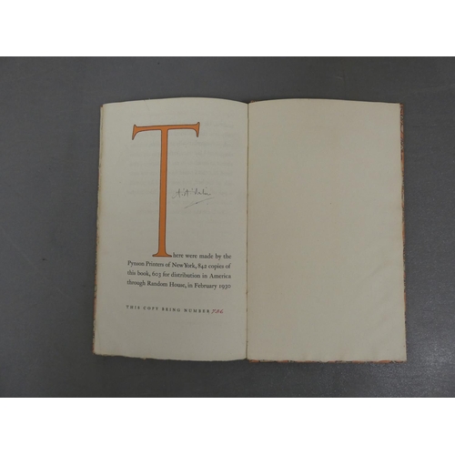 229 - MILNE A. A.  When I Was Very Young. Ltd. ed. 736/842. Signed to the colophon by A. A. Miln... 