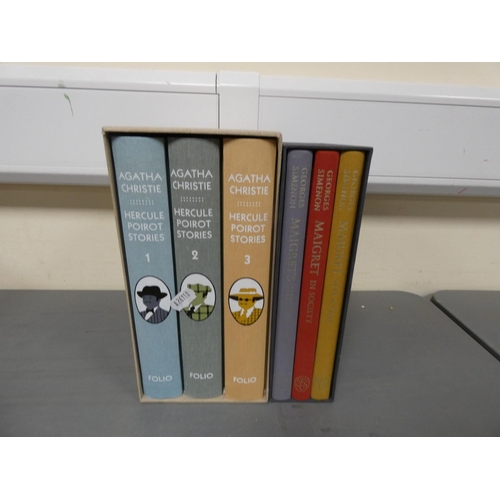 305 - FOLIO SOCIETY.  Hercule Poirot, 3 vols. in slip case & Maigret, 3 vols. in slip case.  (6).... 