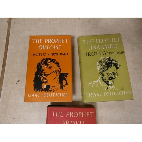 33 - DEUTSCHER ISAAC.  Trotsky, The Prophet. 3 vols. Orig. dark cloth in d.w's. 1st ed., Oxford, 1954, 19... 