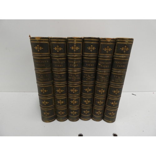 54 - TENNYSON ALFRED.  The Works. 6 vols. Eng. frontis & decs. Dec. green morocco gilt, a.e... 