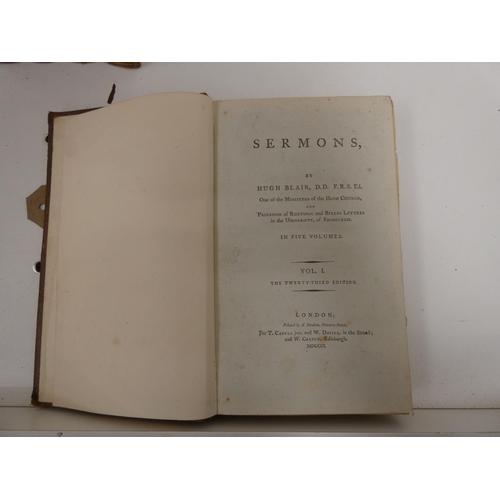 59 - BLAIR HUGH.  Sermons. 5 vols. Calf. 1801.