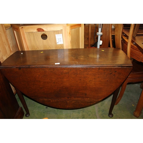 409 - 19th century mahogany drop leaf gate leg table, raised on slender cabriole supports, 115cm wide.