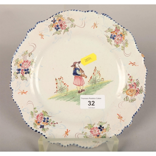 32 - Three Quimper ware plates (3)