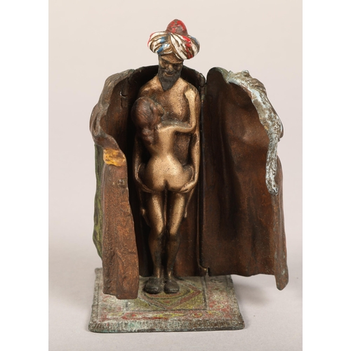 38 - Novelty cold painted bronze figure, 11 cm high