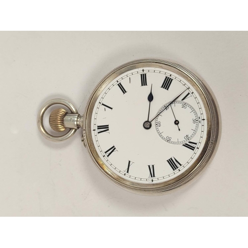 115 - Early 20th century keyless watch, possibly by Stauffer, in silver open face case of Borgel style, 50... 