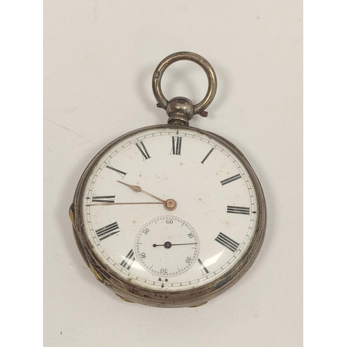 115 - Early 20th century keyless watch, possibly by Stauffer, in silver open face case of Borgel style, 50... 