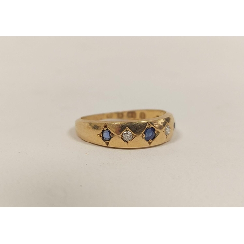 131 - 18ct gold gem ring and a similar signet ring, 5.4g.  (2).