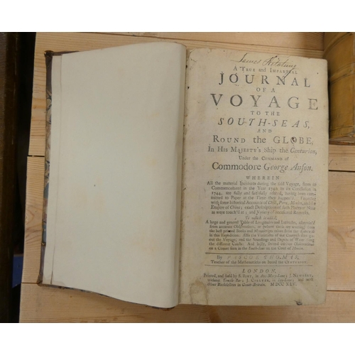 254 - ANSON GEORGE.  A Voyage Round the World ... Compiled ... by Richard Walter. 3 fldg. eng. charts (the... 