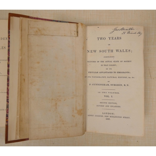 267 - CUNNINGHAM P., Surgeon R.N.  Two Years in New South Wales. 2 vols. in one. Fldg. eng. map,... 