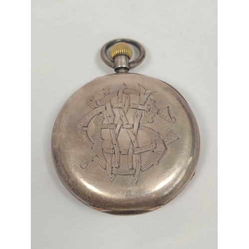 147 - Keyless lever watch by Croft, Coventry, three quarter plate with over coil spring in silver open fac... 