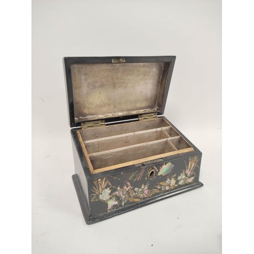 181 - Gilt lacquered letter rack decorated with cherry blossom motif, a papier-mâché lacquered  tray with ... 