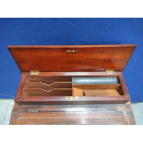 383 - Victorian Davenport with drop-front and tooled leather writing slope below an enclosed stationary an... 