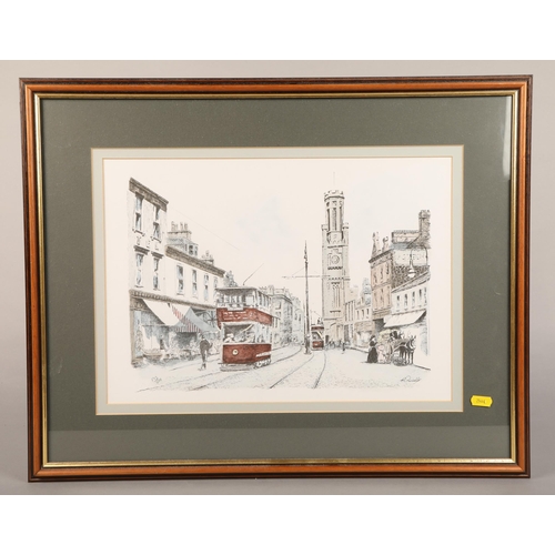 434 - Two ltd edition M Russell prints, one of ayr, 193/500 and 162/500 62cm x 49cm incl frames