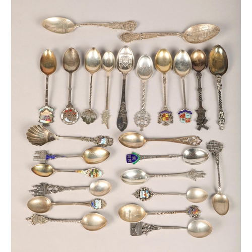 177 - Assortment silver souvenir spoons total weight approx 320g