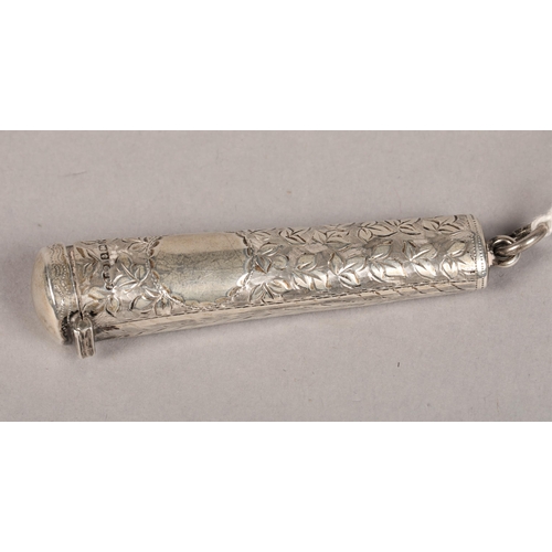 218 - Silver cheroot holder case