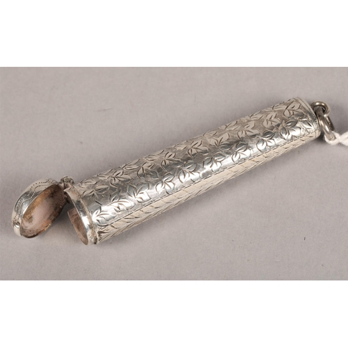 218 - Silver cheroot holder case