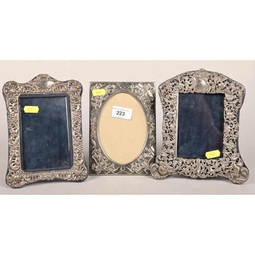 223 - Silver photo frame plus two other white metal