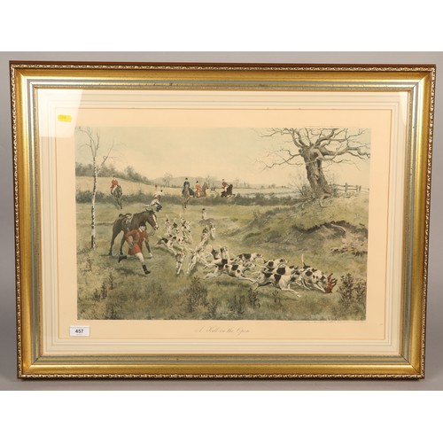 501A - G. D Rowlandson; Hill in the Open; coloured print; framed and glazed; 45cm x 65cm (61cm x 82cm inclu... 