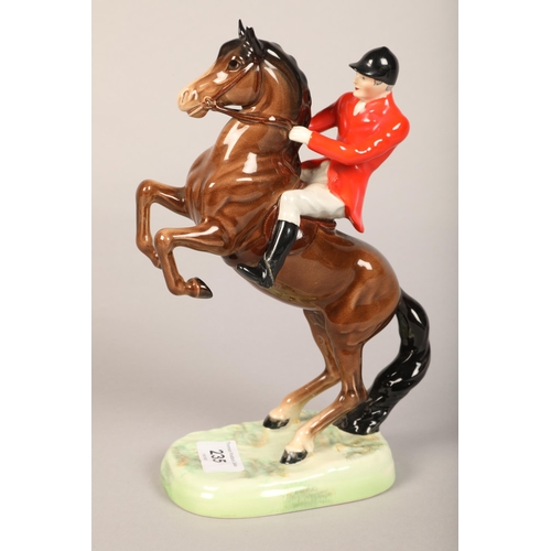 235 - Beswick rearing horse and rider, damage to ear tip