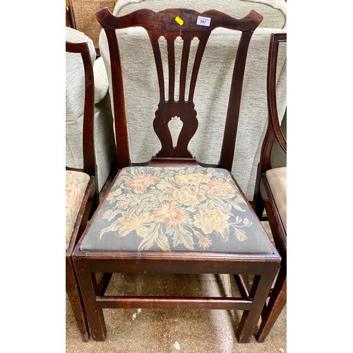 597 - Four various dining chairs (4)