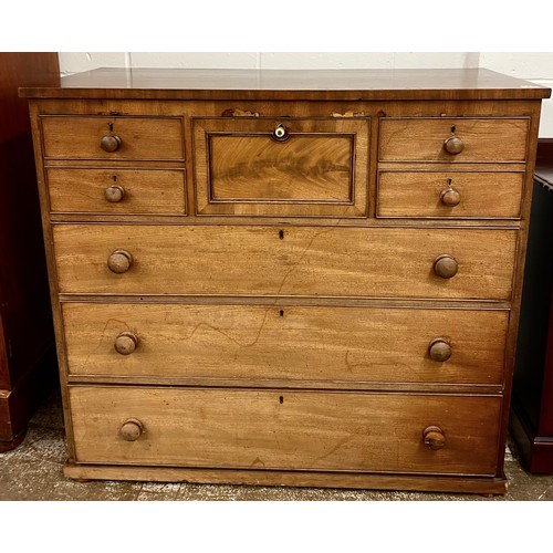 581 - Victorian three over three chest of drawers, 123 x 56 x 111 cm