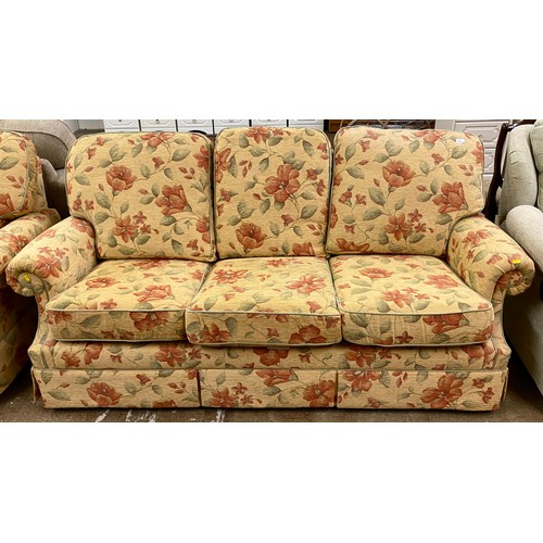 594 - Pair of two- seater sofas with matching pair of arm chairs (4)