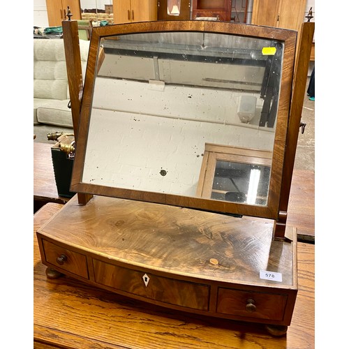 578 - Cheval dressing mirror with three drawers