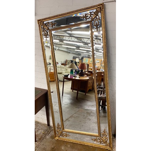 476 - Large gilt ornate framed mirror, 91 x 183 cm