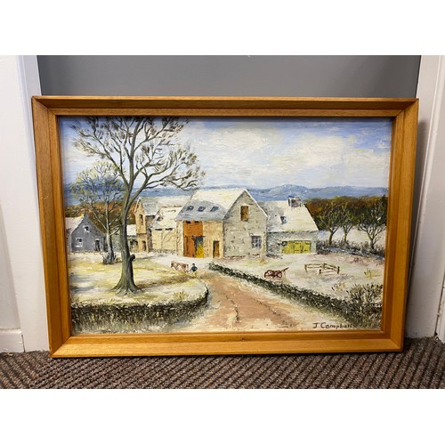 468 - Five various vintage  oil paintings by J Campbell (5)