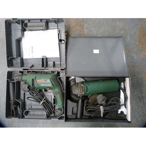 338A - Bosch hammer drill and a Bosch angle grinder.