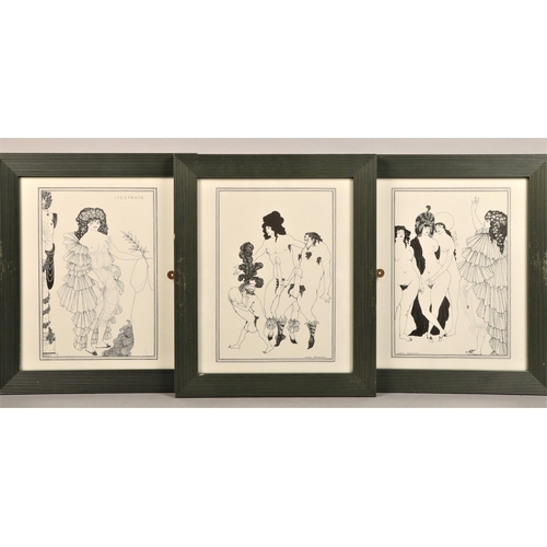 495 - Set of eight framed Aubrey Beardsley erotic prints, plus a pair of limited edition erotic prints no.... 