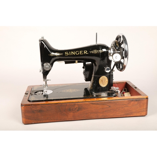 521 - Converted electrical Singer sewing machine in case