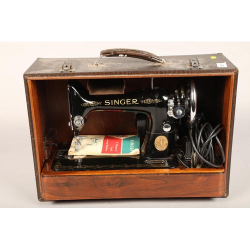 521 - Converted electrical Singer sewing machine in case