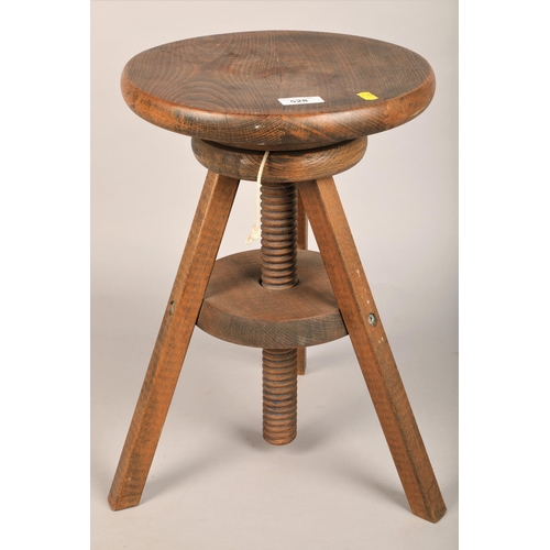 528 - Oak piano stool