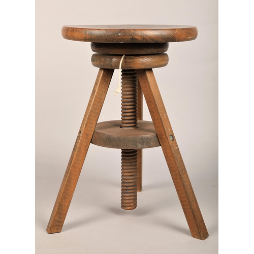 528 - Oak piano stool